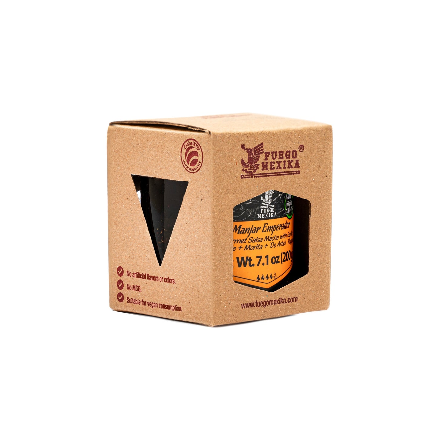 FUEGO MEXIKA - Manjar Emperador 24-unit Box | Premium Salsa Macha: roasted Chipotle, Morita & Rojo de Arbol peppers with Garlic bathed in virgin olive oil.